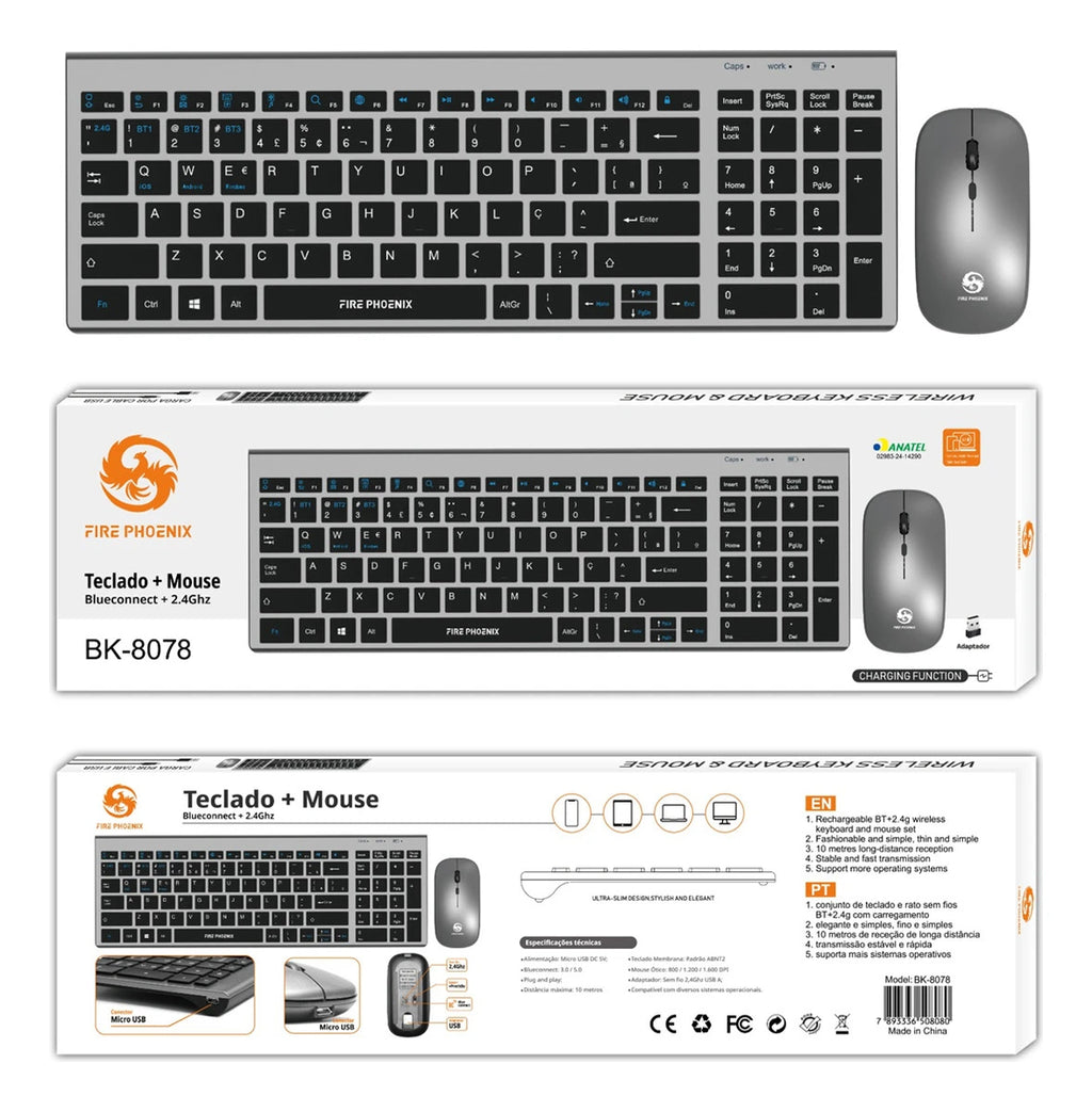 Kit teclado e mouse sem fio