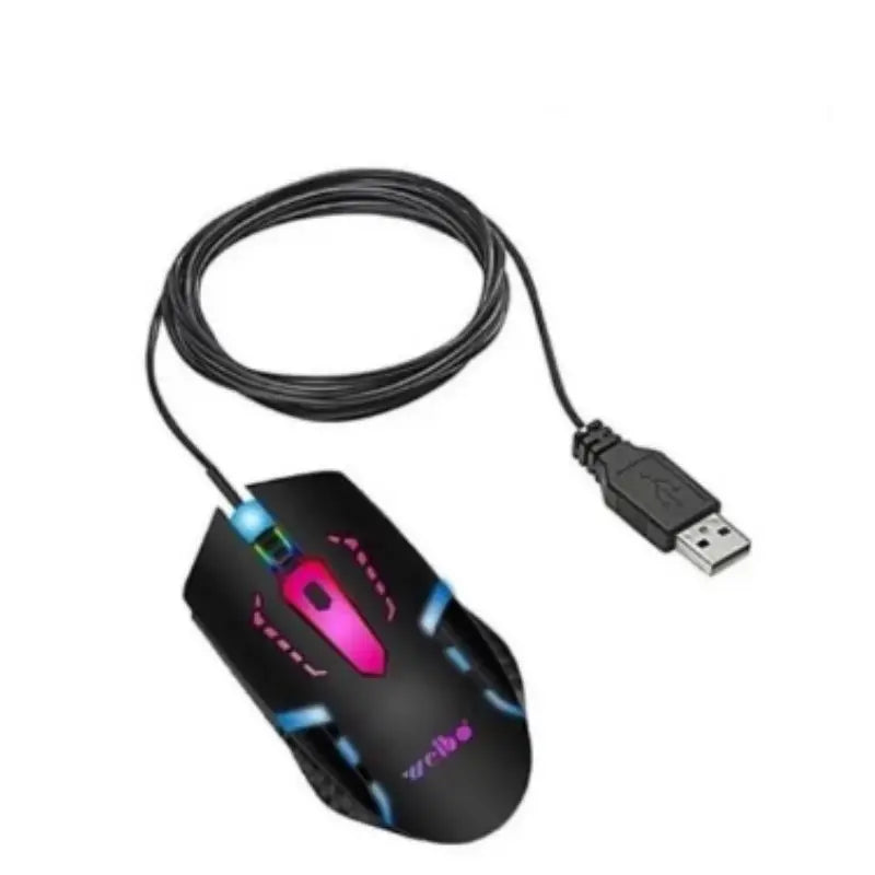 Mouse Com Fio Gamer USB Led RGB DPI-1600-2400-3200