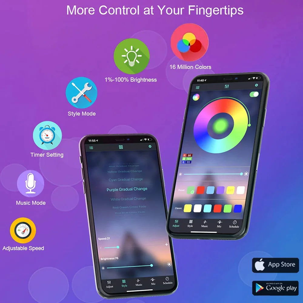 Fita de LED Bluetooth USB 5050 SMD 5V USB RGB, flexível, autoadesiva, para TV e mesa.