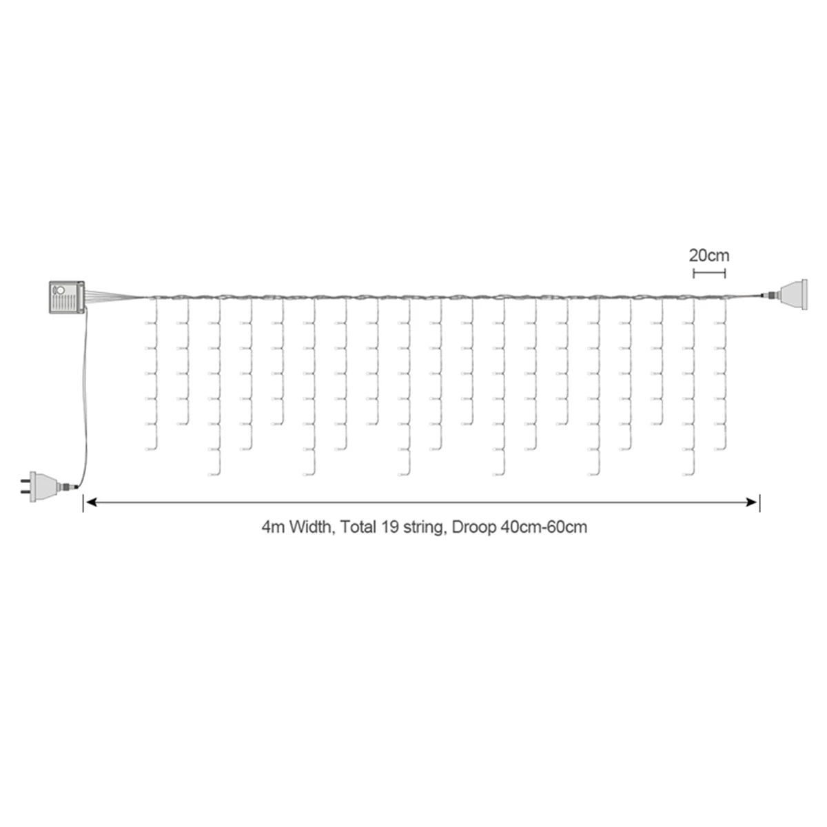 Luzes de natal efeito cascata