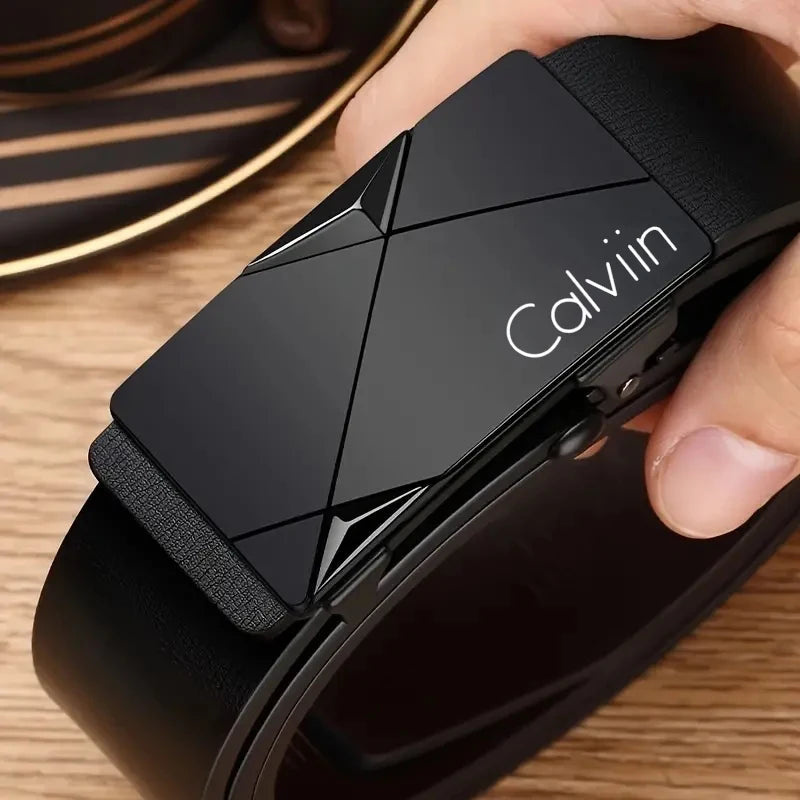 Cinto masculino elegante em couro PU