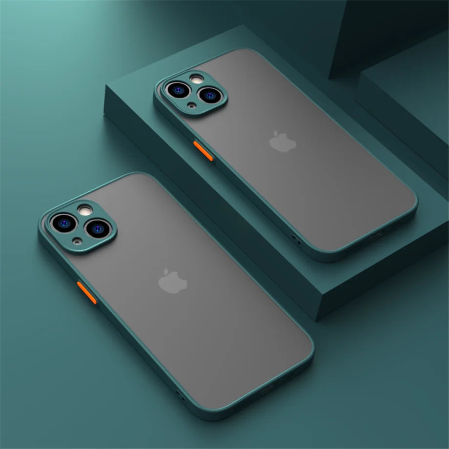 Capa fosca à prova de choque para Iphone 11, 12, 13, 14, 15, 16