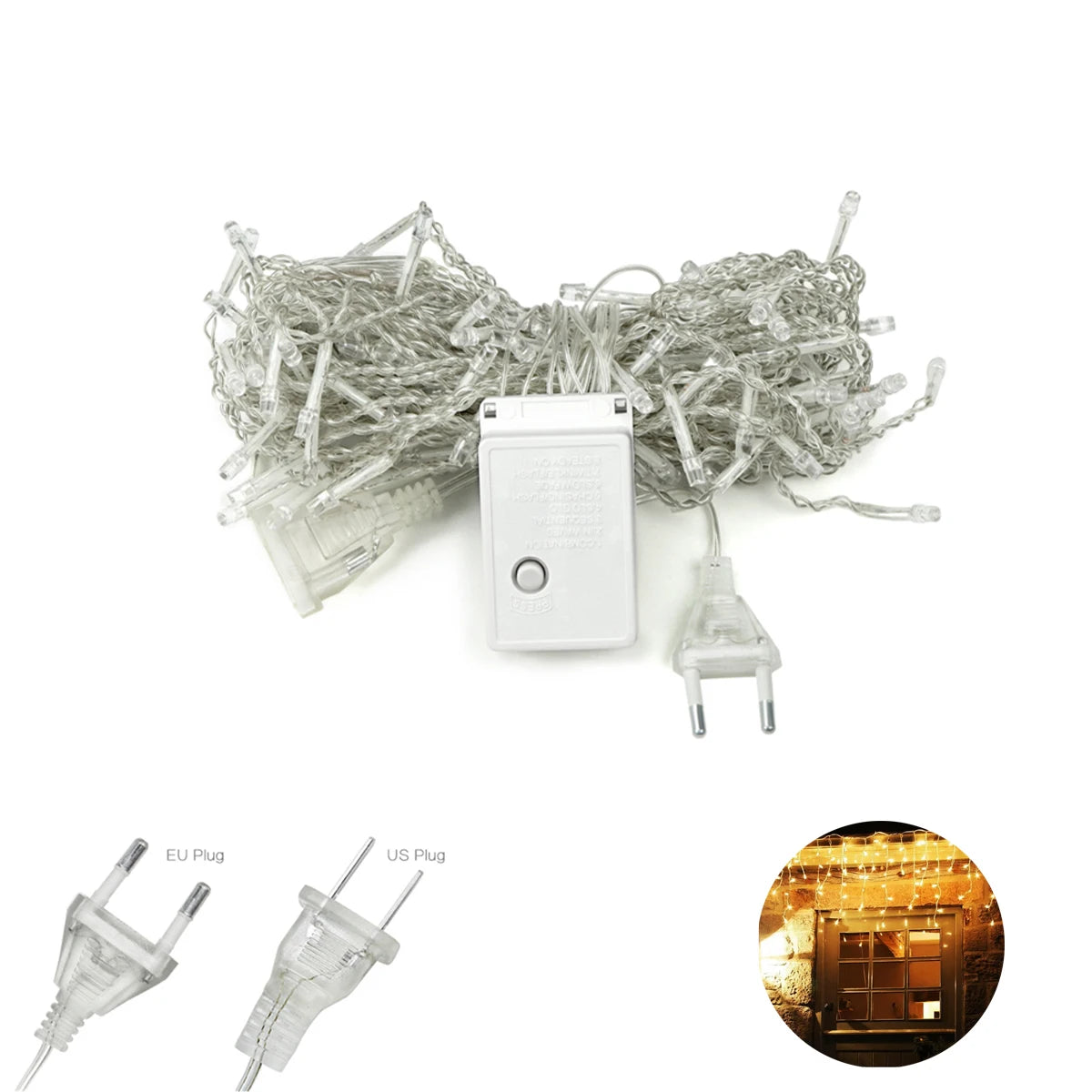 Luzes de natal efeito cascata