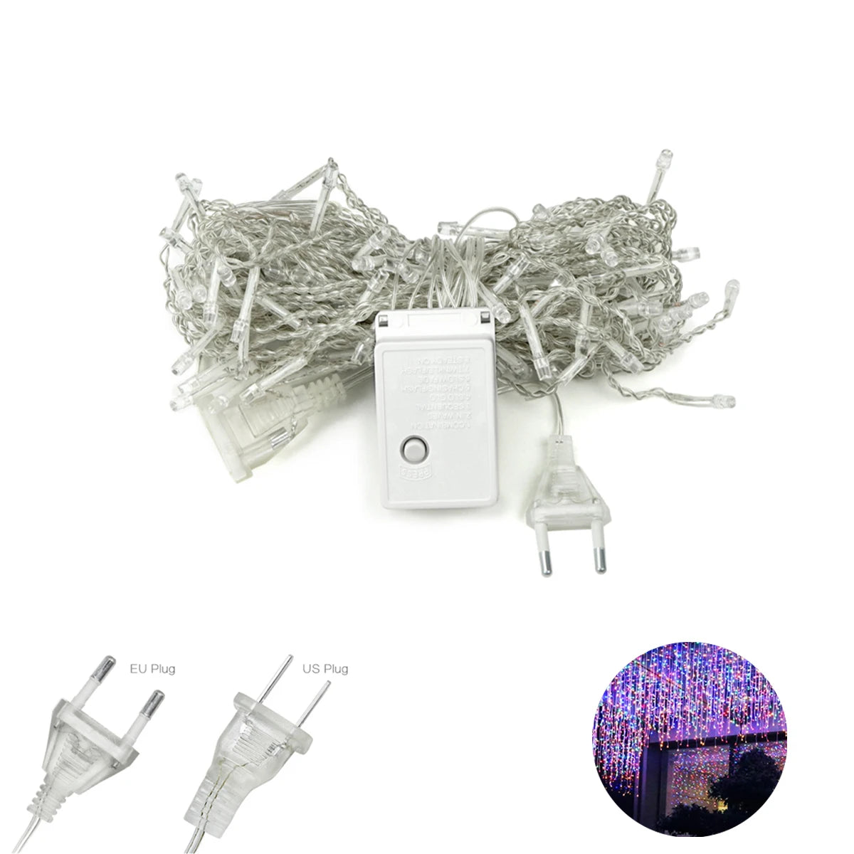 Luzes de natal efeito cascata