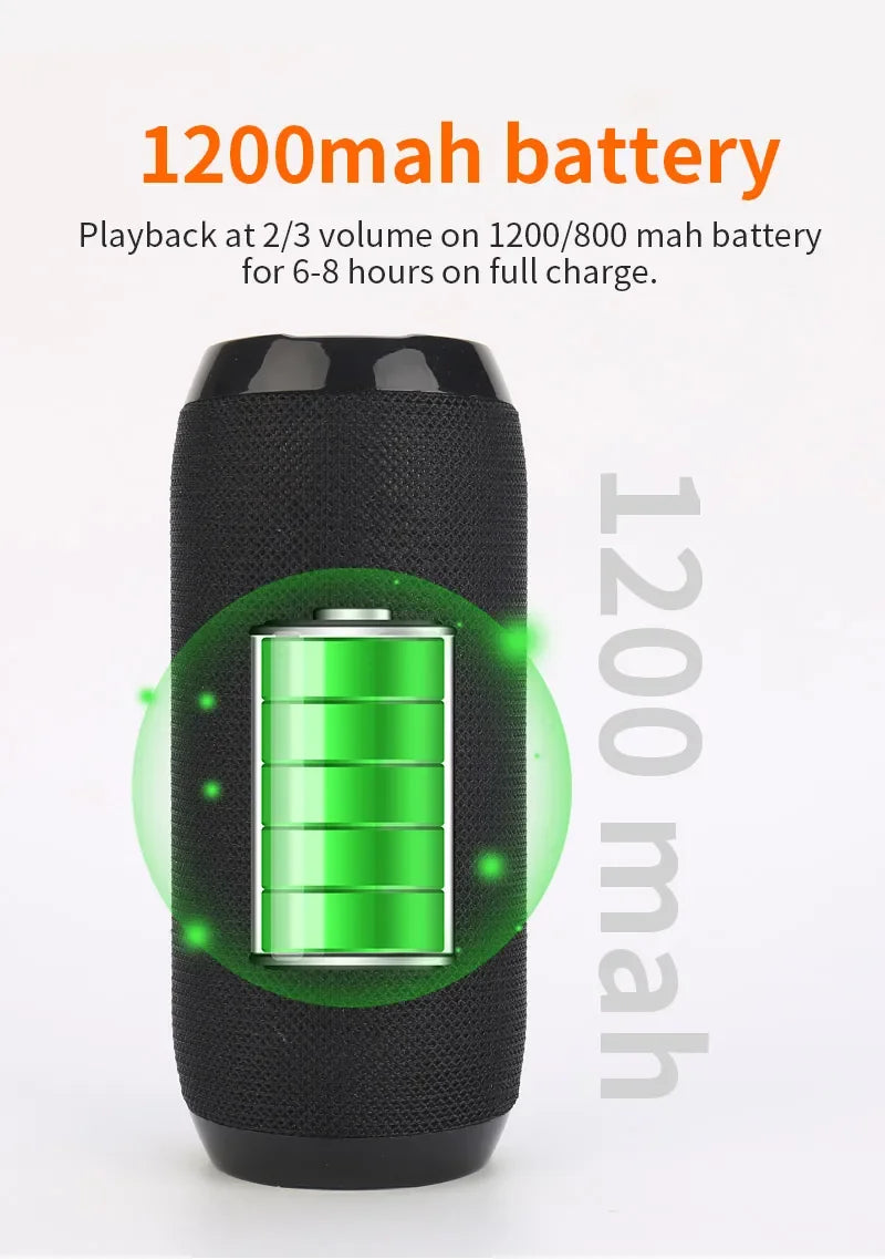 Caixa de Som Portátil Sem Fio com Subwoofer