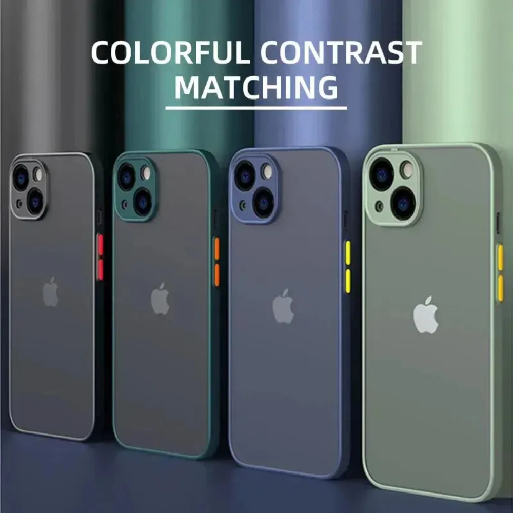 Capa fosca à prova de choque para Iphone 11, 12, 13, 14, 15, 16