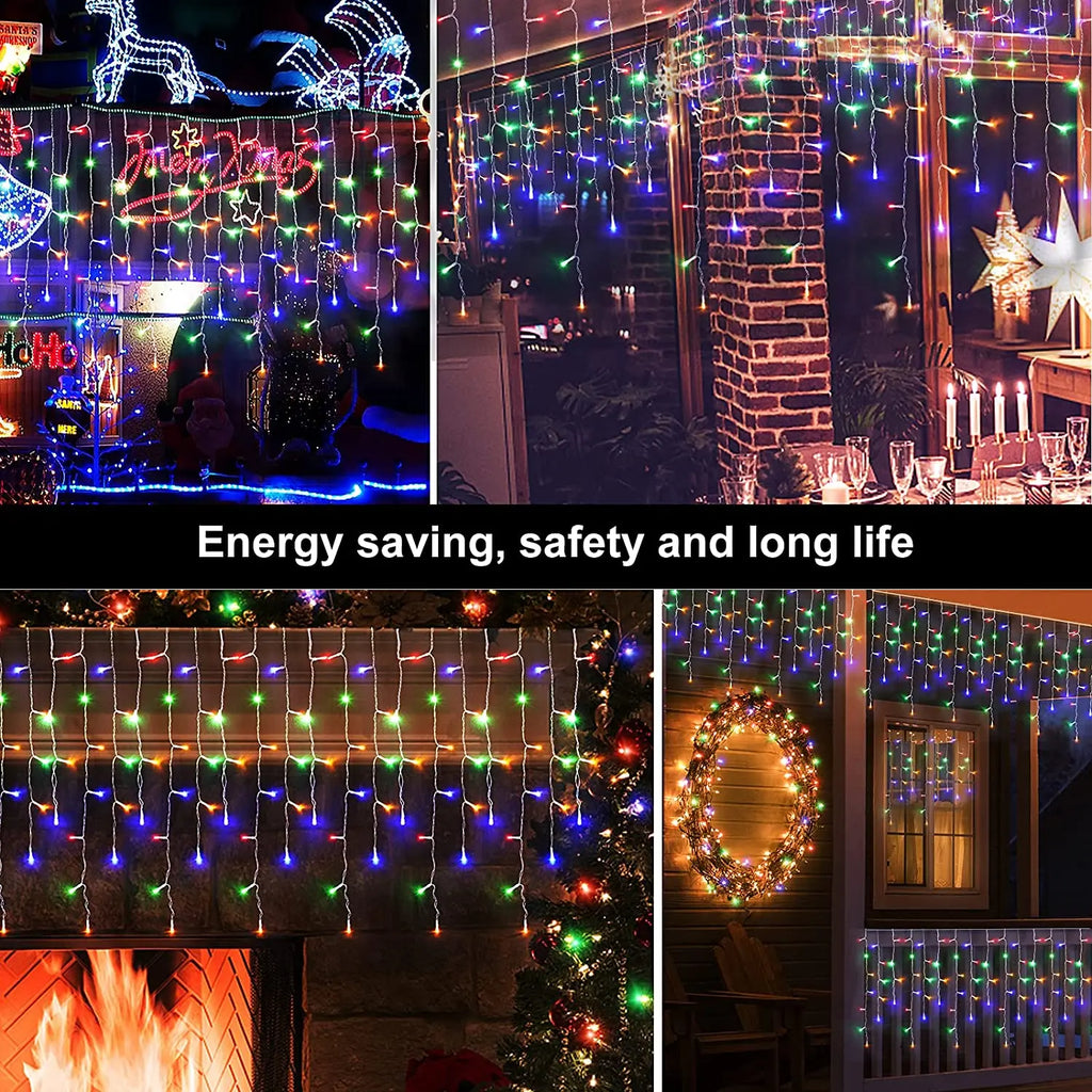 Luzes de natal efeito cascata