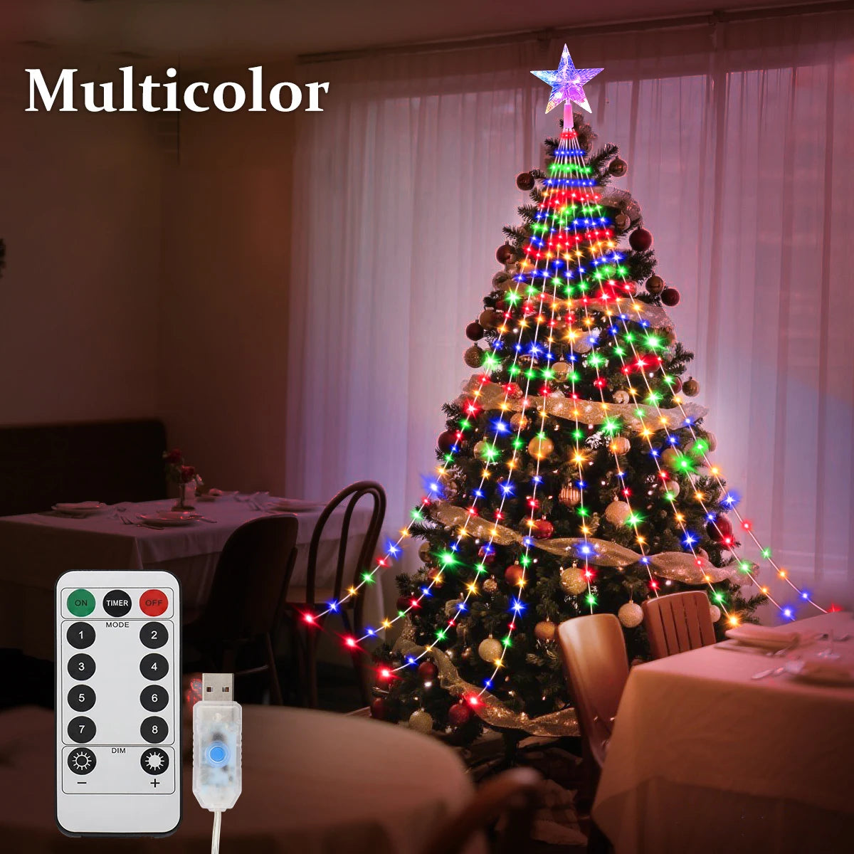 Luzes de Natal LED para decoração de árvores de Natal externas