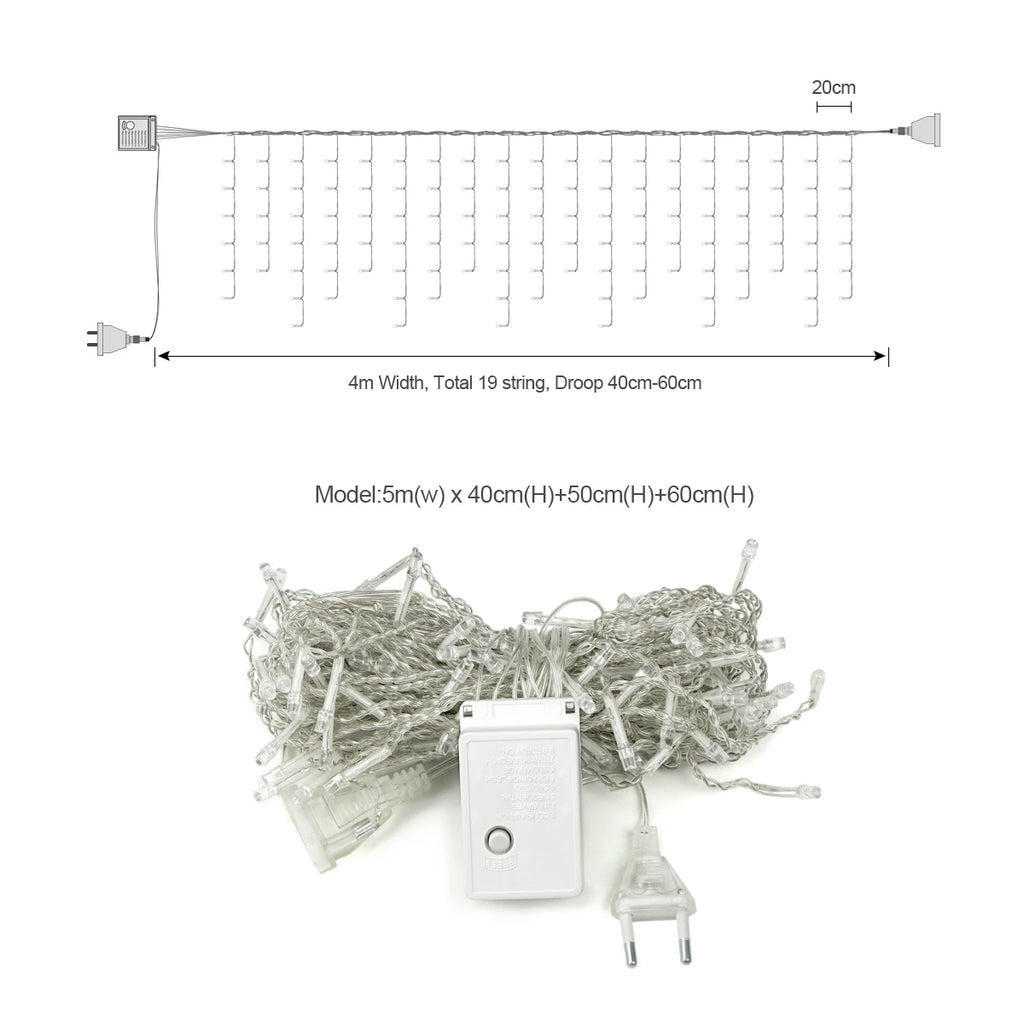 Luzes de natal efeito cascata