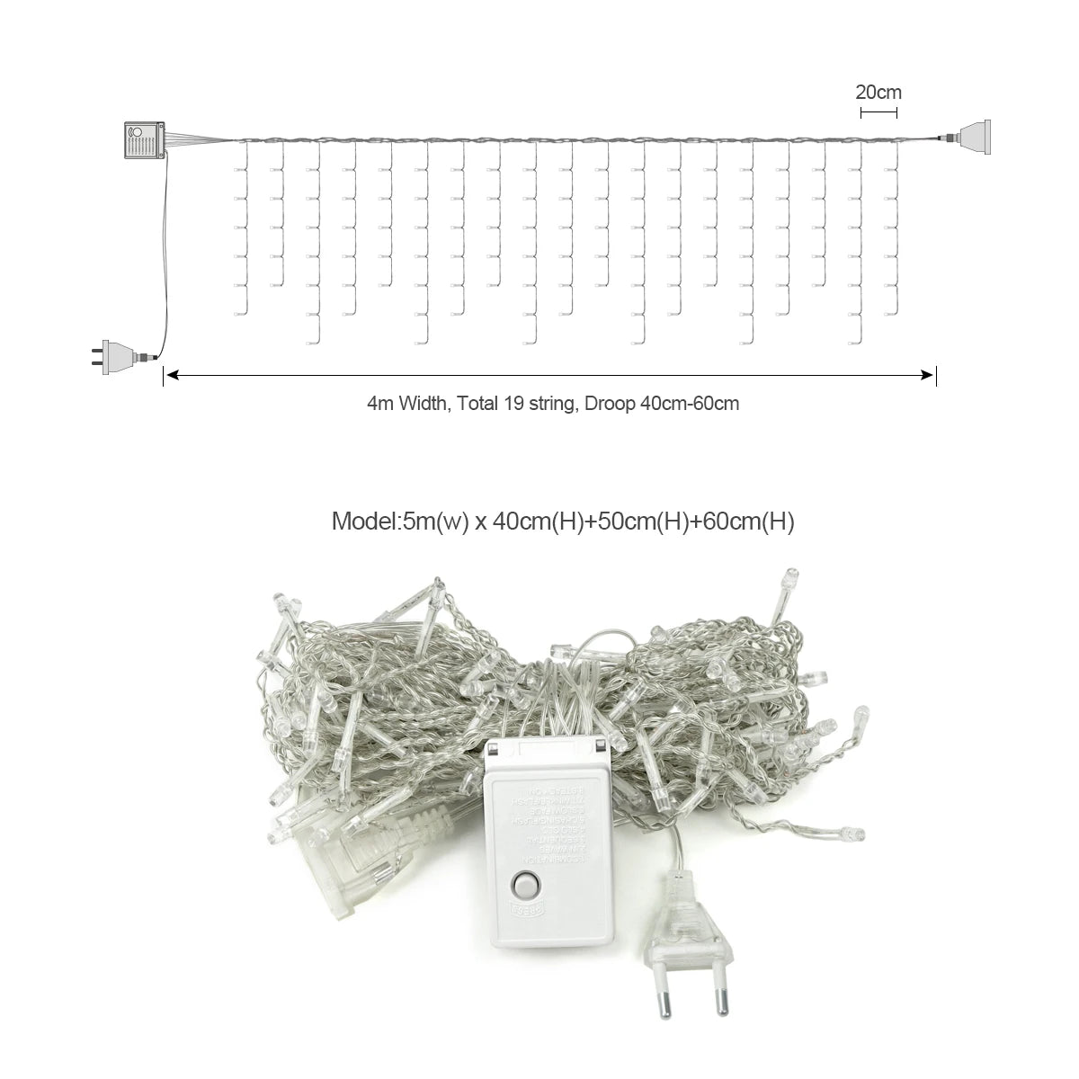 Luzes de natal efeito cascata