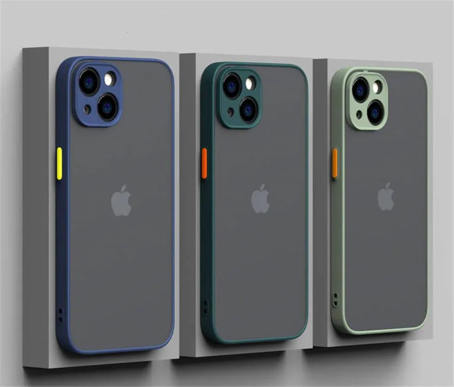 Capa fosca à prova de choque para Iphone 11, 12, 13, 14, 15, 16