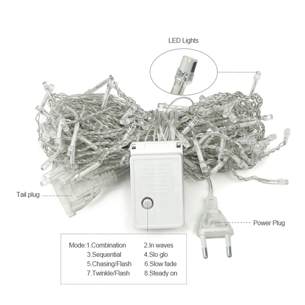 Luzes de natal efeito cascata