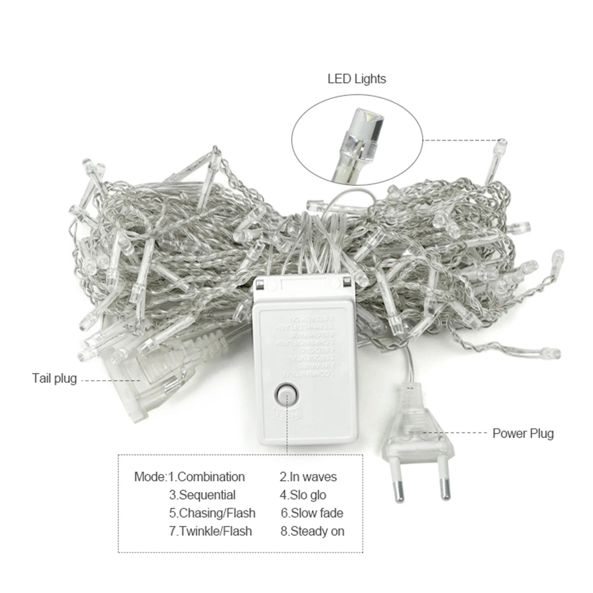 Luzes de natal efeito cascata