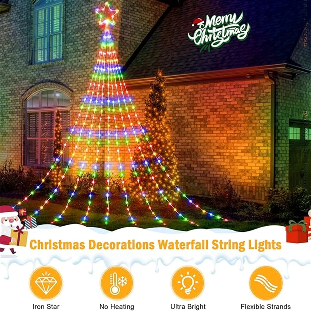 Luzes de Natal LED para decoração de árvores de Natal externas