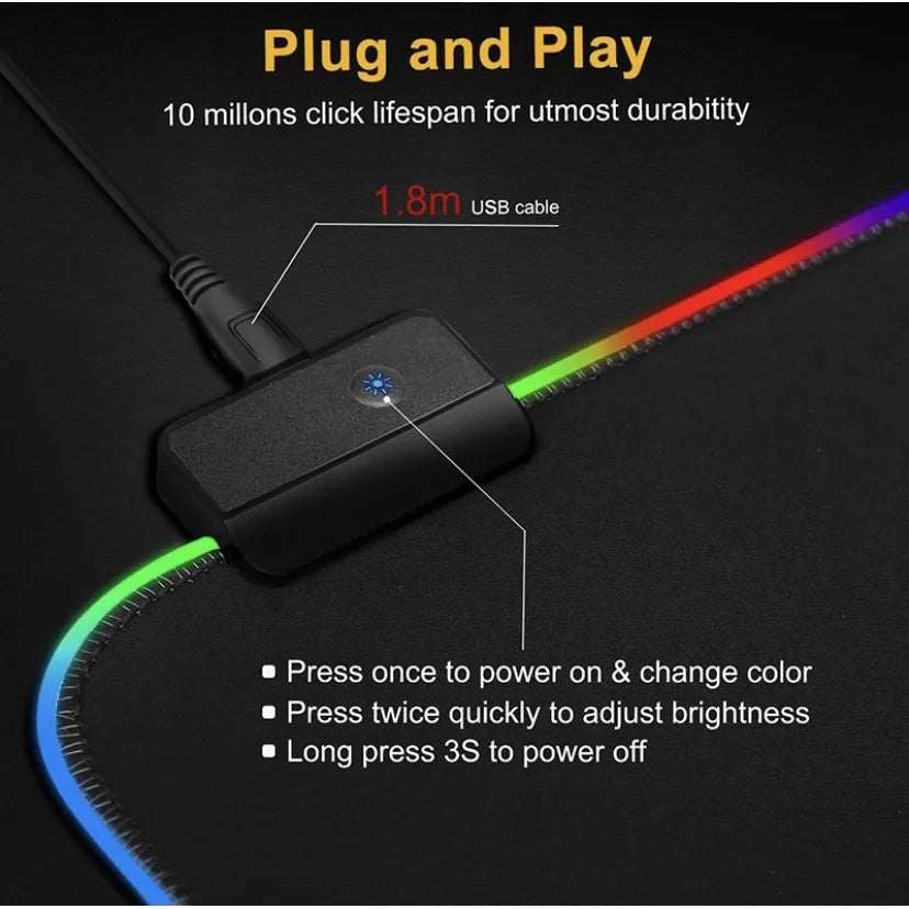 Mousepad gamer LED RGB
