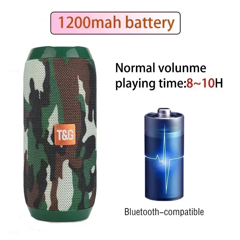 Caixa de Som Portátil Sem Fio com Subwoofer