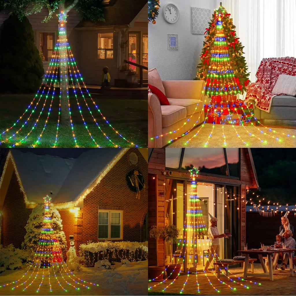 Luzes de Natal LED para decoração de árvores de Natal externas