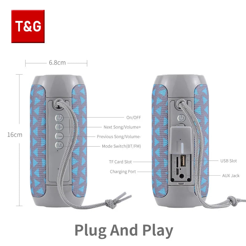 Caixa de Som Bluetooth Portátil T&G TG117 TWS